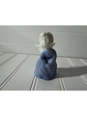 INARCO Japan Porcelain Figurine Angel Cherub Blue Dress Hand-Painted Vintage